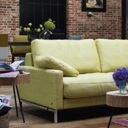 Hamilton Yellow Textured Jute Sofa - top_view