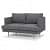 Fabric 2 Seater Sofa Grey Color - front_view