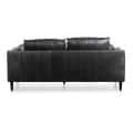 2-Seater Black Buff Leather Sofa - top_view