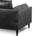 2-Seater Black Buff Leather Sofa - left_view