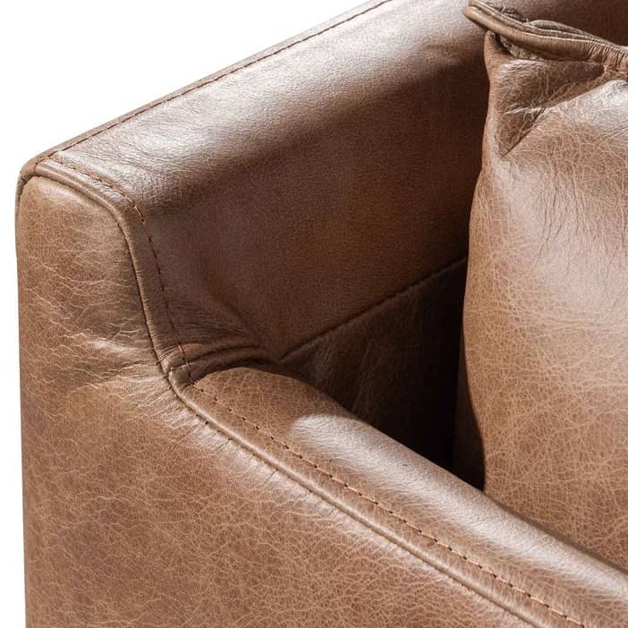 Brown Buff Leather 2 Seating Sofa