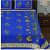 Cotton Double Bedsheet With Pillow Covers Jaipuri Print - Blue - top_view