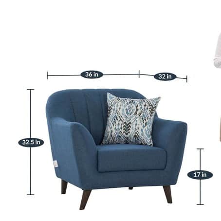 Nara Modern Blue Sofa - rear_view
