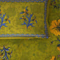 100% Cotton Double Bedsheet With Pillow Covers Jaipuri Print - Green - rear_view