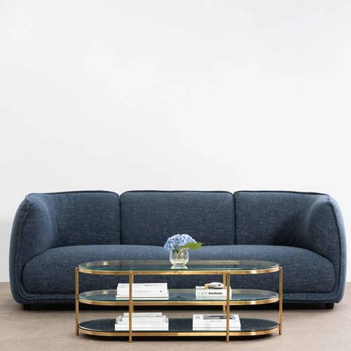 Fujairah 3 Seater Blue Sectional Sofa