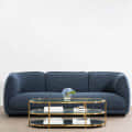 Fujairah 3 Seater Blue Sectional Sofa - photo