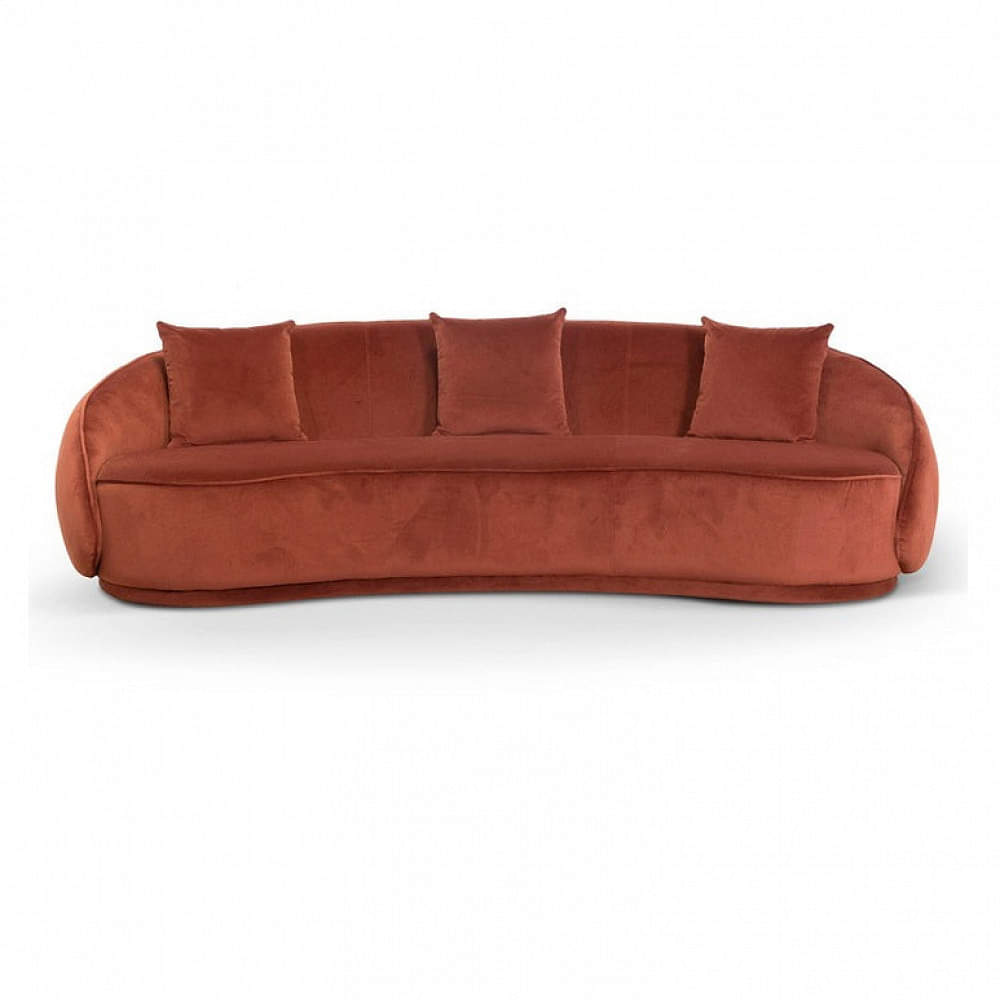 Yolo Velvet Sofa In Rustic Brown - photo