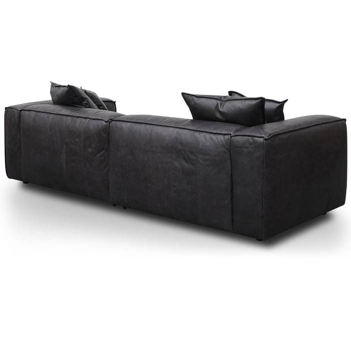 Buff Leather Sofa 2 seater (Black)
