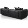 Buff Leather Sofa 2 seater (Black) - rear_view