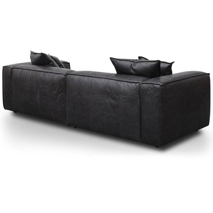 Buff Leather Sofa 2 seater (Black)