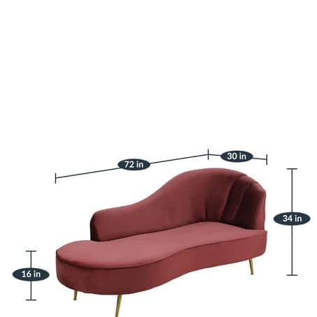 Styx Velvet Chaise Lounger - rear_view