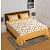 Yellow color cotton Double Bedsheet with 2 Pillow Covers - front_view