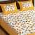 Yellow color cotton Double Bedsheet with 2 Pillow Covers - top_view
