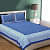 Gleaming Blue Colored Jaipuri Print Cotton Double Bedsheet with 2 Pillow Cover - photo