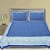 Gleaming Blue Colored Jaipuri Print Cotton Double Bedsheet with 2 Pillow Cover - front_view