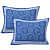 Gleaming Blue Colored Jaipuri Print Cotton Double Bedsheet with 2 Pillow Cover - rear_view