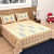 Pure Cotton Double Bedsheet with Pillow Covers Leaf Print - Yellow - front_view
