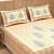Pure Cotton Double Bedsheet with Pillow Covers Leaf Print - Yellow - top_view