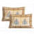 Pure Cotton Double Bedsheet with Pillow Covers Leaf Print - Yellow - rear_view