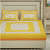 100 % Pure Cotton Double Bedsheet With 2 Pillow Covers Jaipuri Print - Yellow - front_view