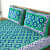 Cotton Double Bedsheet With 2 Pillow Covers Jaipuri Print - Sea-Green - front_view