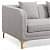 Ruwais 3-Seater Grey Single Cushioned Sofa - top_view
