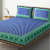 100 % Pure Cotton Double Bedsheet With 2 Pillow Covers Jaipuri Print - Blue - photo