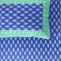 100 % Pure Cotton Double Bedsheet With 2 Pillow Covers Jaipuri Print - Blue - rear_view