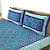 100% Cotton Double Bed Sheet with 2 Pillow Covers Jaipuri Print - Blue - front_view