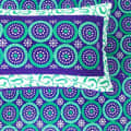 100% Cotton Double Bed Sheet with 2 Pillow Covers Jaipuri Print - Blue - rear_view