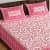 Cotton Double Bedsheet With Pillow Covers Jaipuri Print - Pink - front_view