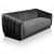 Damask 3 Seater Black Velvet Sofa - top_view