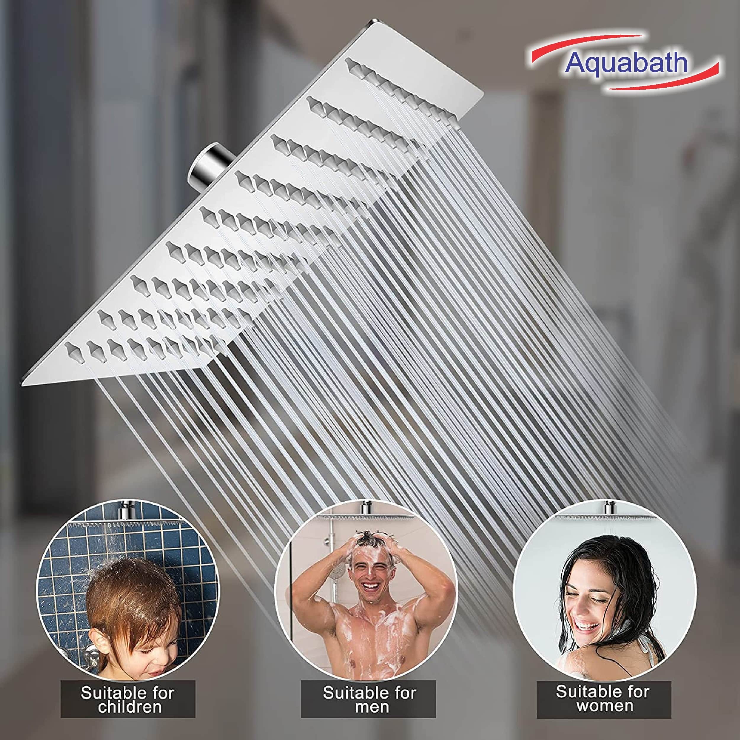 Ultra Slim SS Shower Chrome Finished Head Square - top_view