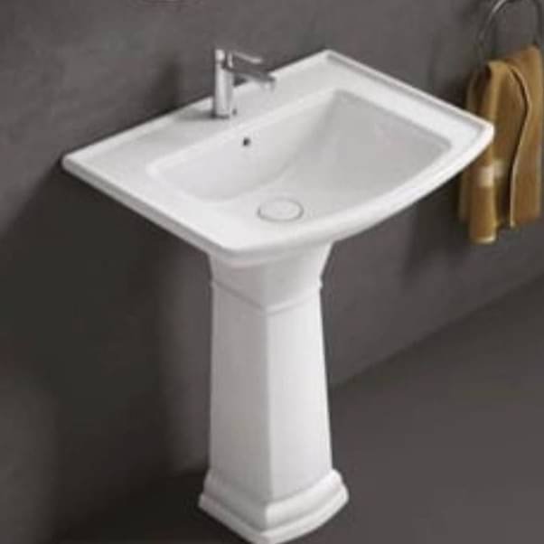 Wash Basin With Pedestal (White)