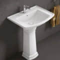 Wash Basin With Pedestal (White) - top_view