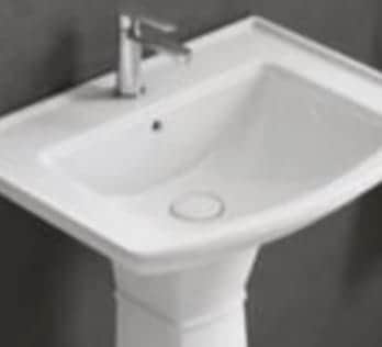 Wash Basin With Pedestal (White) - front_view