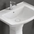 Wash Basin With Pedestal (White) - front_view