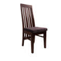 High Back Wooden Dining Chair - left_view