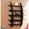 Wood Glossy Finish Floating Wall Shelf - photo