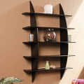 Wood Glossy Finish Floating Wall Shelf - front_view