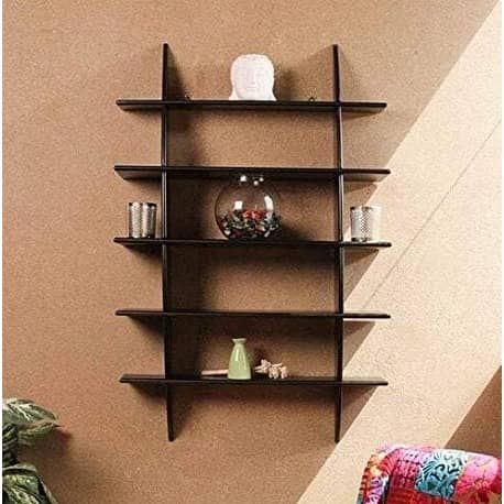 Wood Glossy Finish Floating Wall Shelf