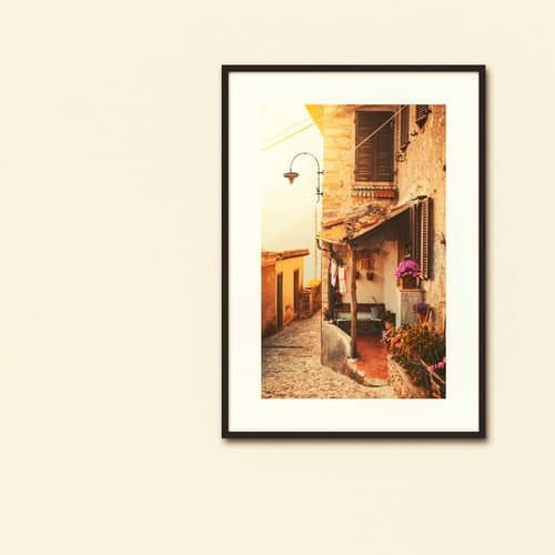 Metito village Glass Framed Poster Wall Painting