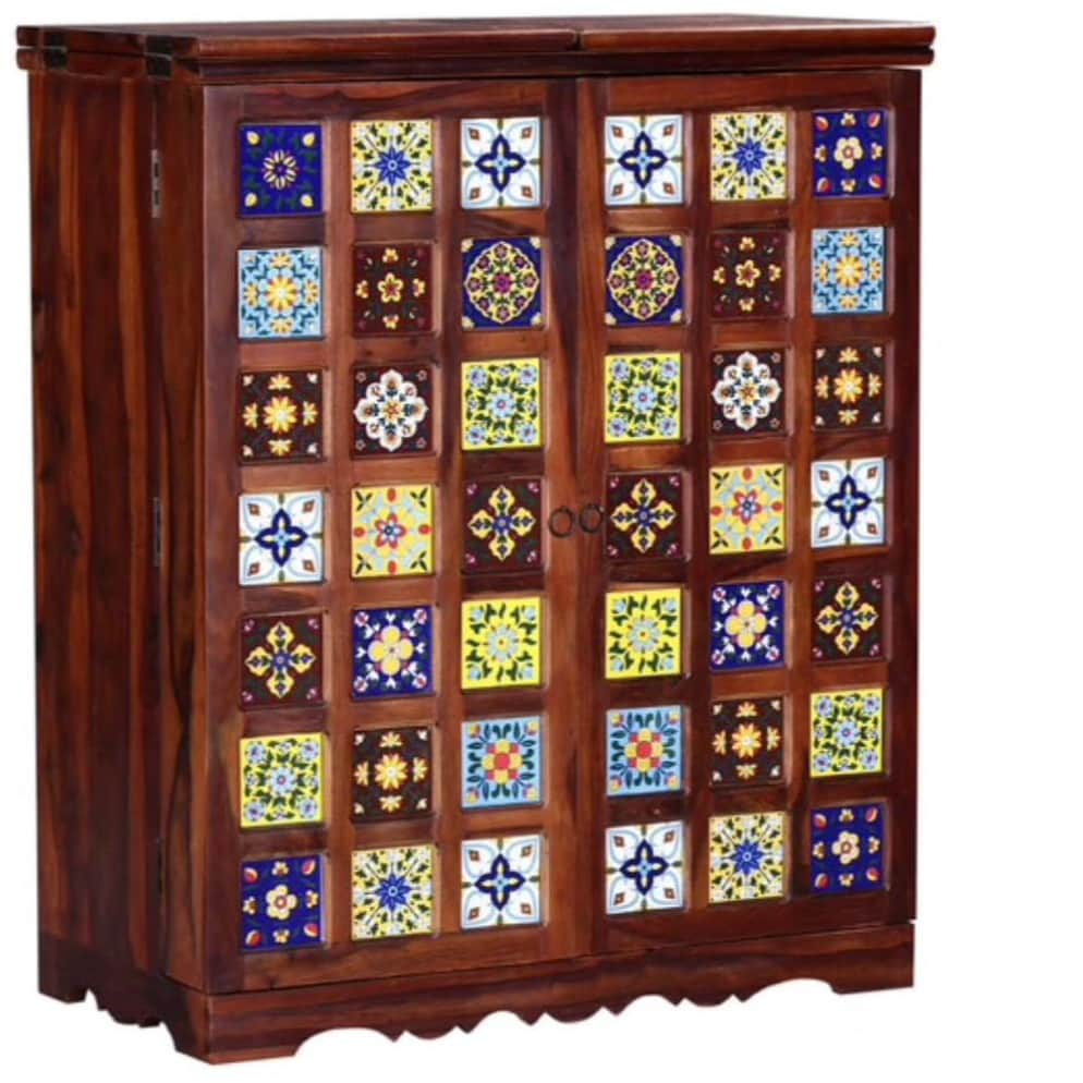 Wooden Bar Cabinet - left_view