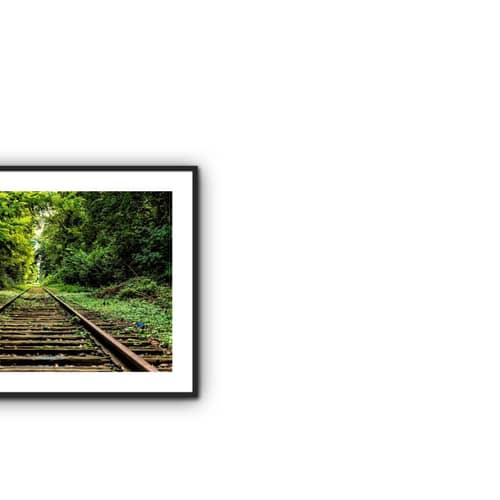 Merging Rail Wall Poster With  Framed Glass