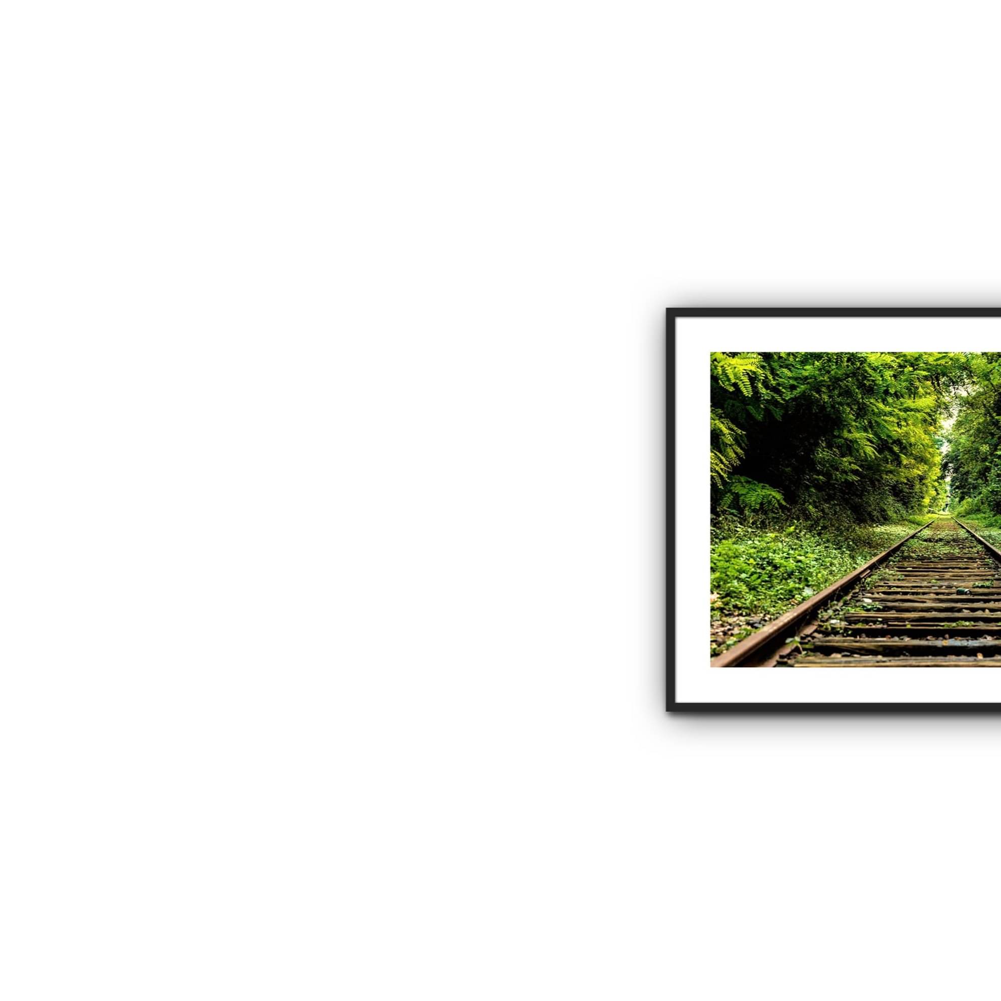 Merging Rail Wall Poster With  Framed Glass