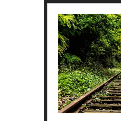 Merging Rail Wall Poster With  Framed Glass