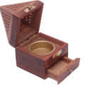 Dhoop and Loban Burner Box Wooden Pyramid Incense Box - rear_view