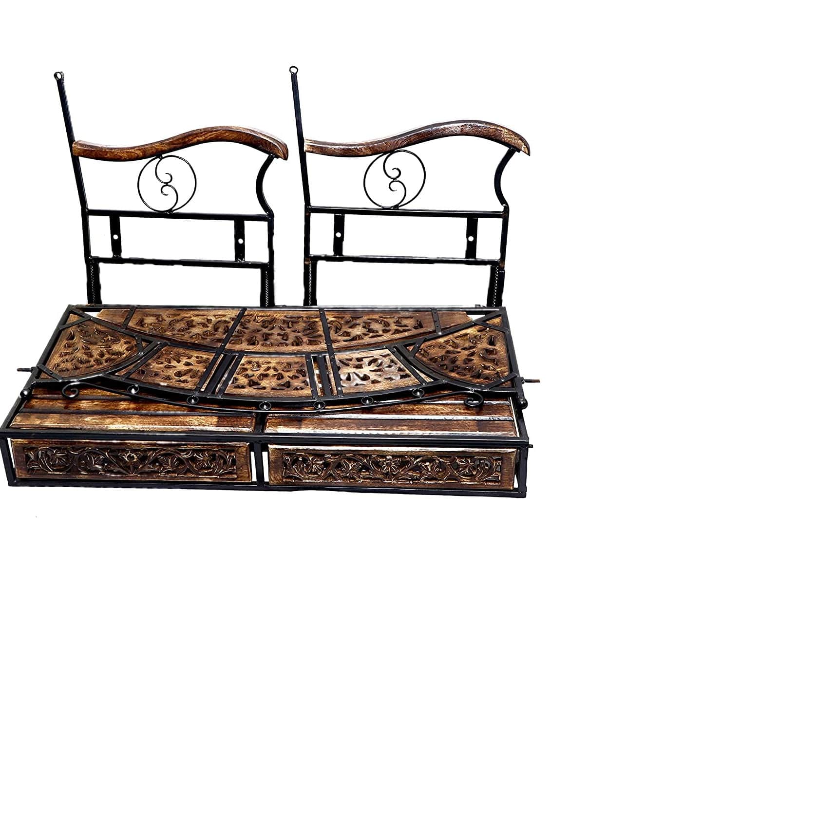 Wood & Wrought Iron Sofa Set - rear_view