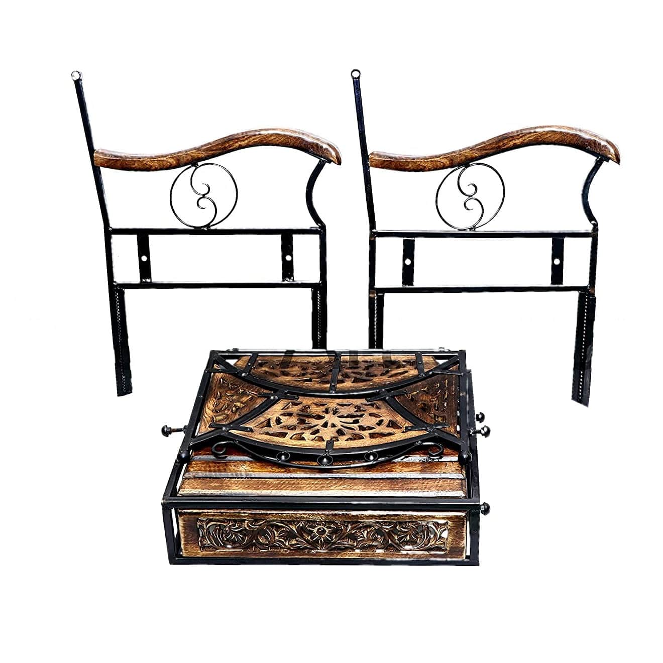 Wood & Wrought Iron Sofa Set - left_view