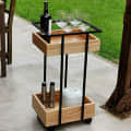 Barco Metal Frame Wooden Bar Stool - photo